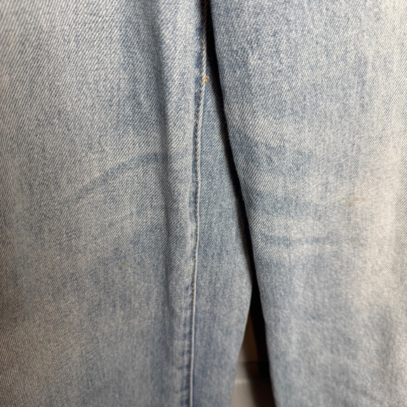 Blank NYC The Franklin Ribcage Wide Leg Jeans Sz 31 Light Wash Whiskering‎ READ - Picture 6 of 14